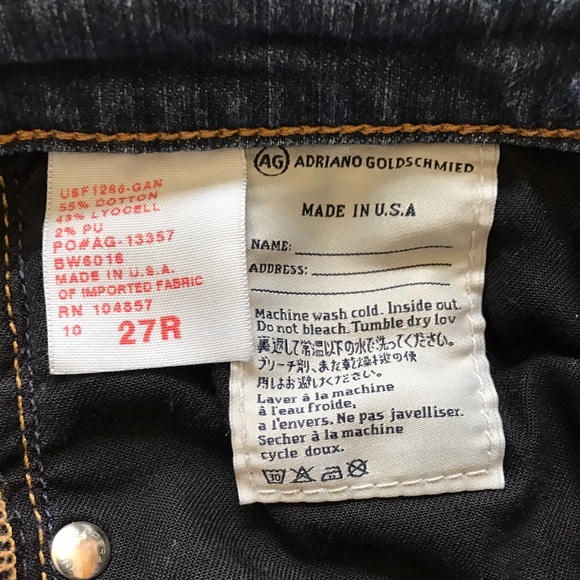 AG Adriano Goldschmied Slim Stevie Jeans Sz 27R - Picture 6 of 6